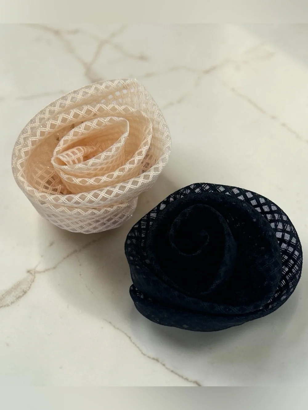 NWT Free People Mesh Floral Clip Duo in Black/Cream
